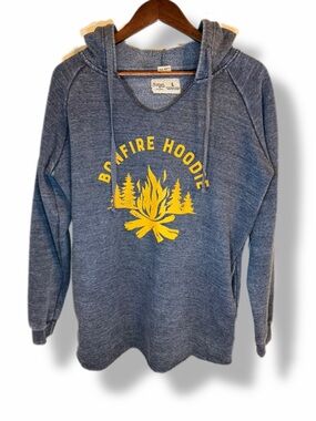 River Wear True North Bonfire Hoodie Gray Graphic Pullover Size L